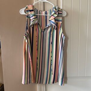 Striped Multicolor Sleeveless Top